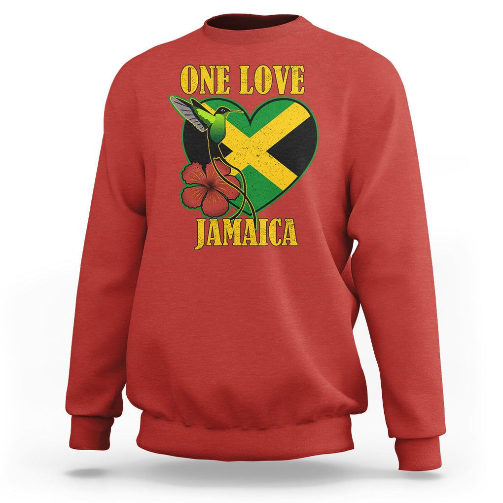 One Love Jamaica Flag Jamaican Caribbean Love Jamaica Reggae Sweatshirt TS02 Red Print Your Wear