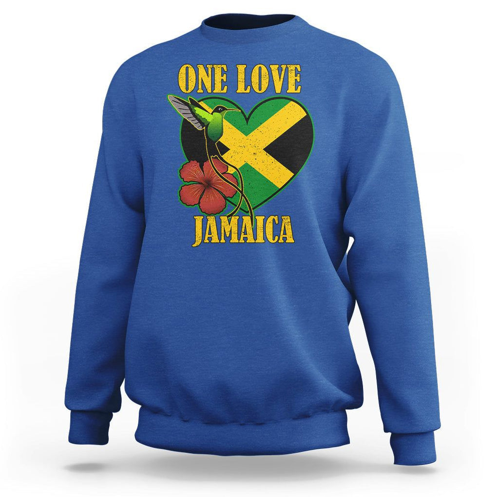 One Love Jamaica Flag Jamaican Caribbean Love Jamaica Reggae Sweatshirt TS02 Royal Blue Print Your Wear