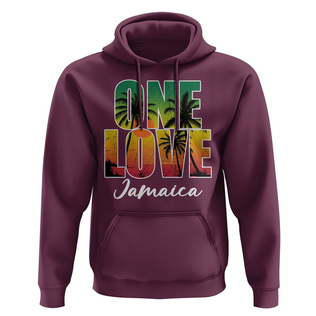 One Love Jamaica Jamaican Caribbean Vacation Jamaica Reggae Hoodie TS02 Maroon Print Your Wear