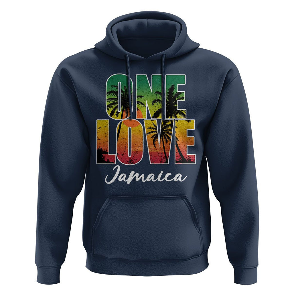 One Love Jamaica Jamaican Caribbean Vacation Jamaica Reggae Hoodie TS02 Navy Print Your Wear