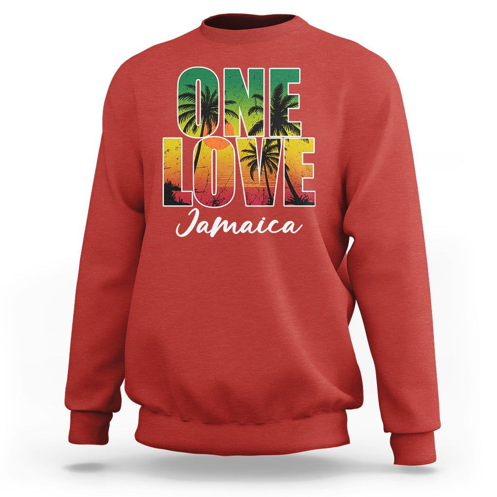 One Love Jamaica Jamaican Caribbean Vacation Jamaica Reggae Sweatshirt TS02 Red Print Your Wear