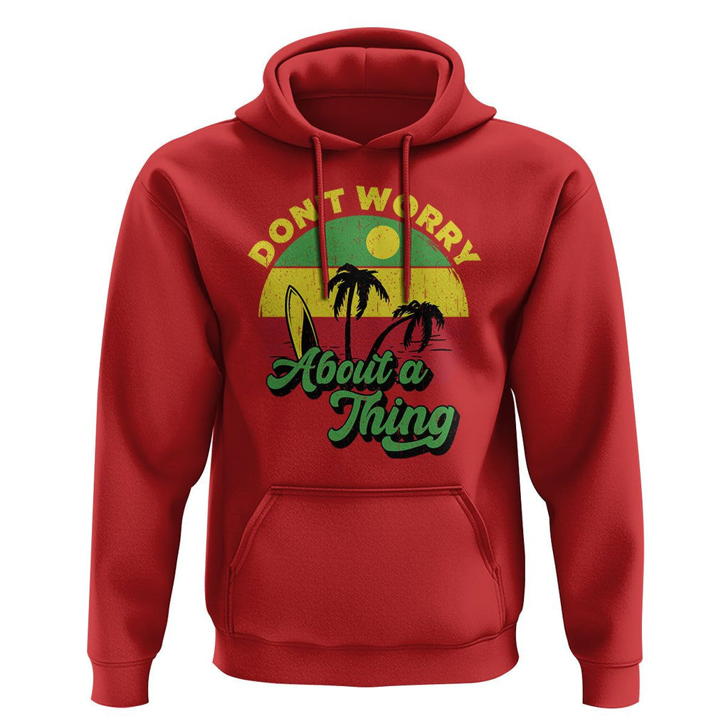 Don't Worry About A Thing Retro Caribbean Jamaica Reggae Hoodie TS02 Red Print Your Wear