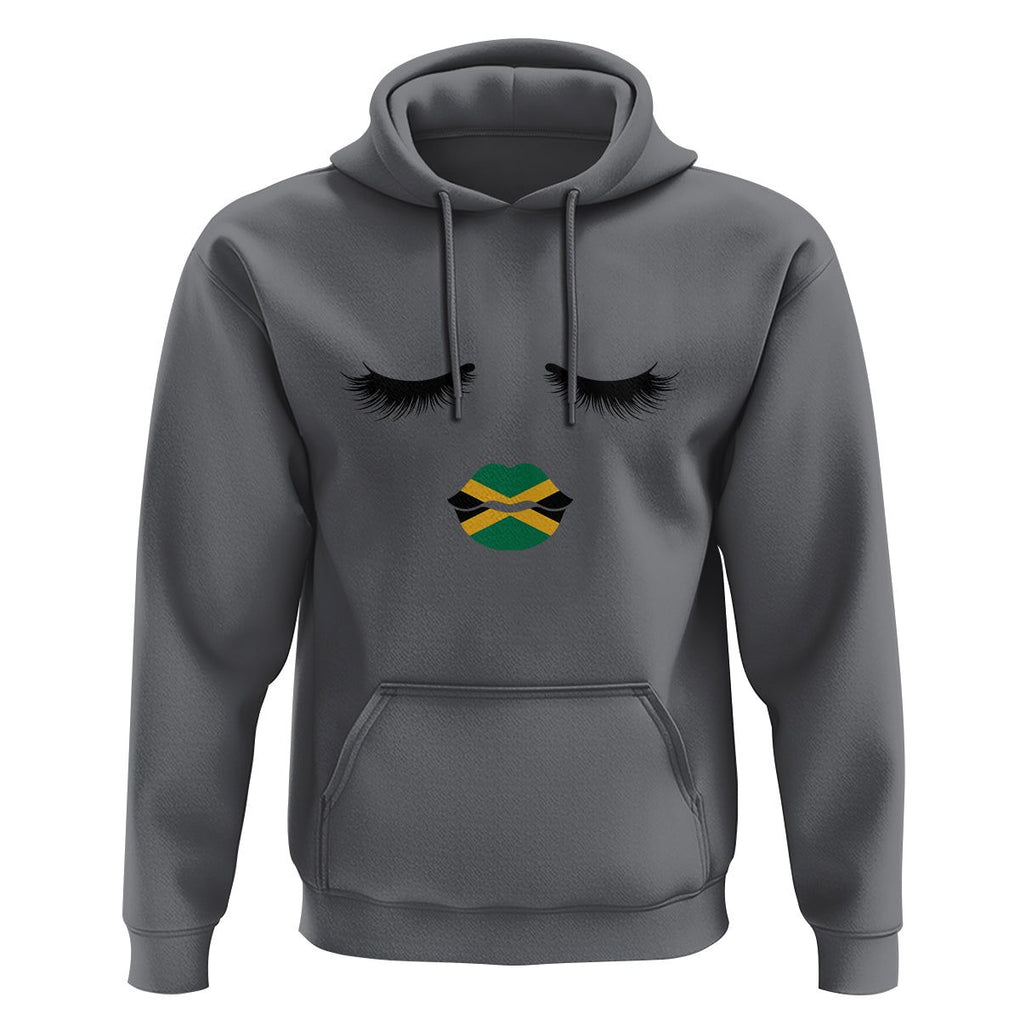 Jamaican Black Girls Eyelashes Lips Jamaica Flag Womens Hoodie TS02 Charcoal Print Your Wear