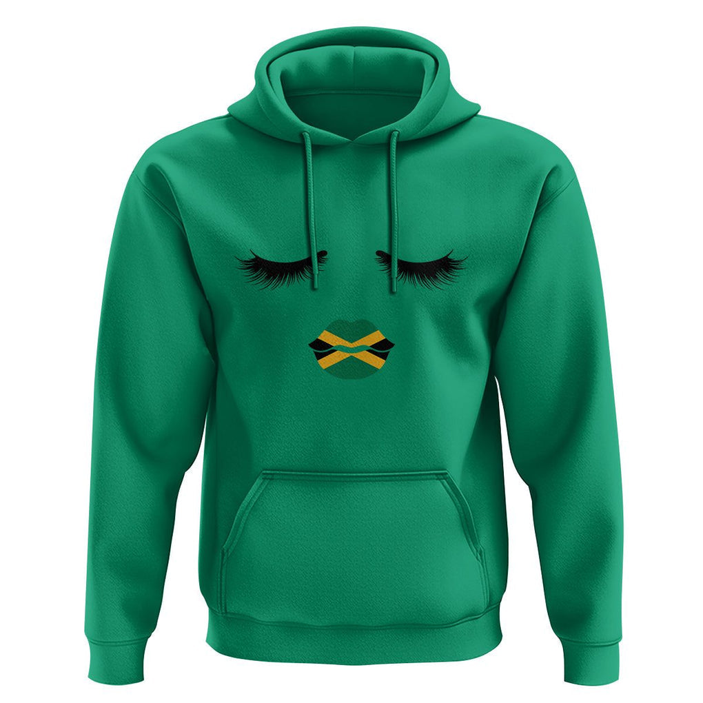 Jamaican Black Girls Eyelashes Lips Jamaica Flag Womens Hoodie TS02 Irish Green Print Your Wear