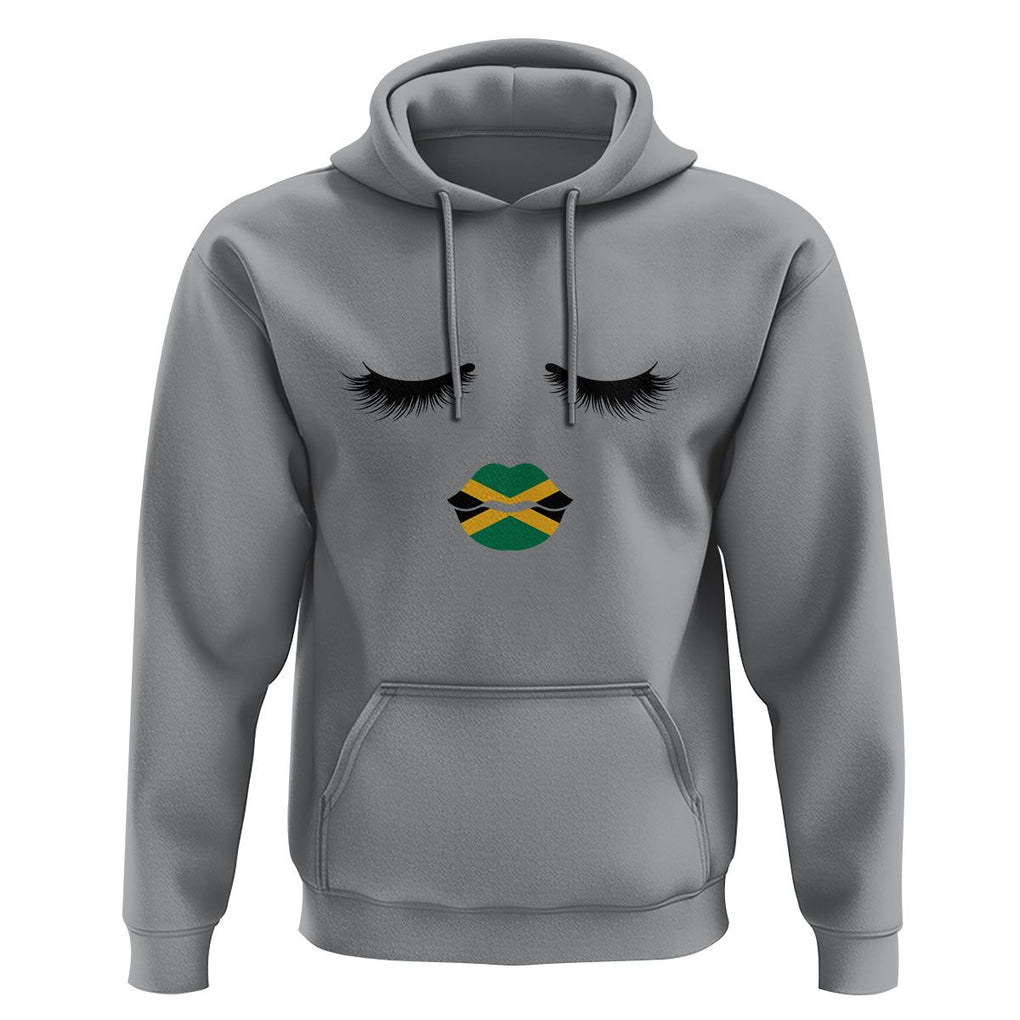 Jamaican Black Girls Eyelashes Lips Jamaica Flag Womens Hoodie TS02 Sport Gray Print Your Wear