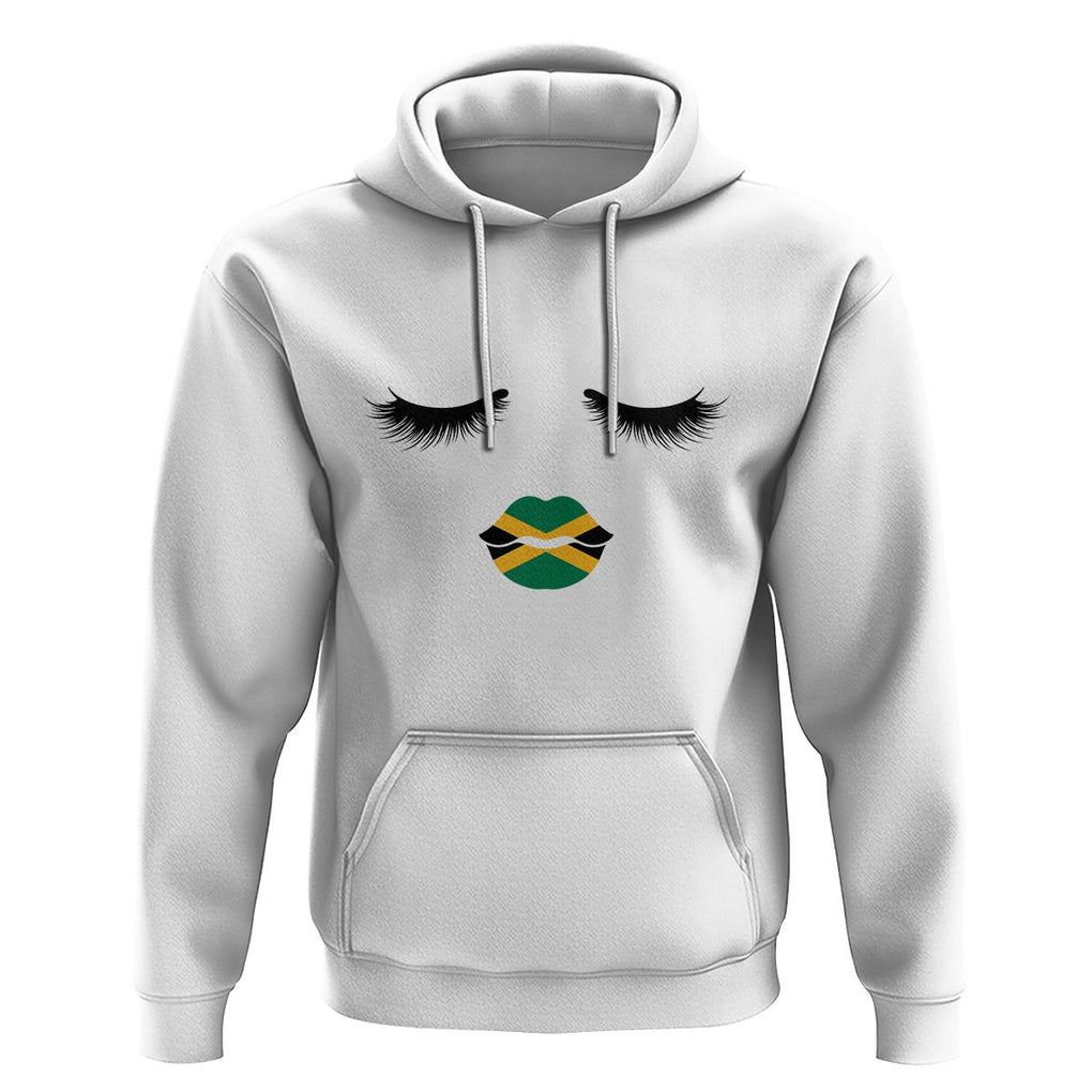 Jamaican Black Girls Eyelashes Lips Jamaica Flag Womens Hoodie TS02 White Print Your Wear