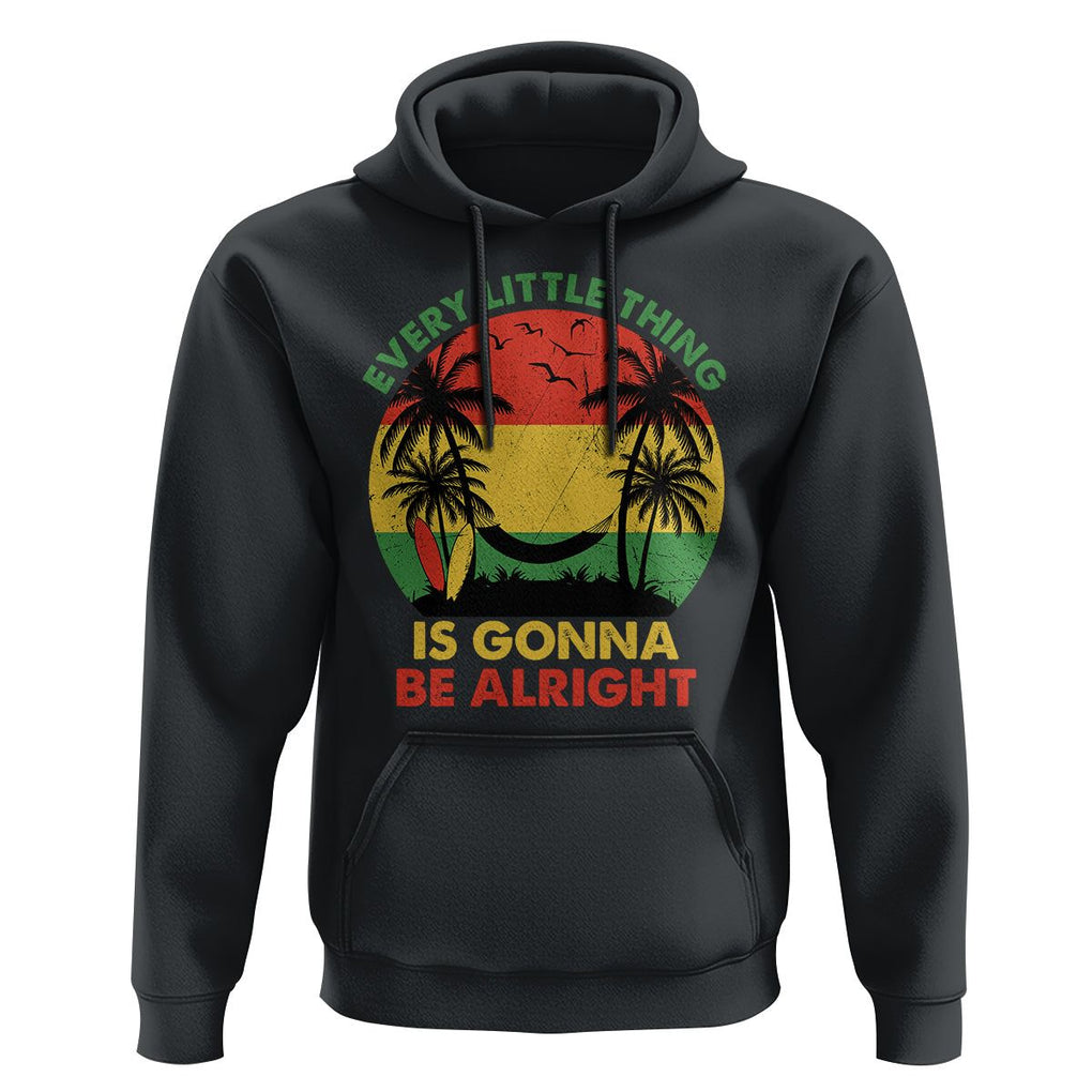 Every Little Thing Is Gonna Be Alright Retro Jamaica Reggae Hoodie TS02 Black Print Your Wear