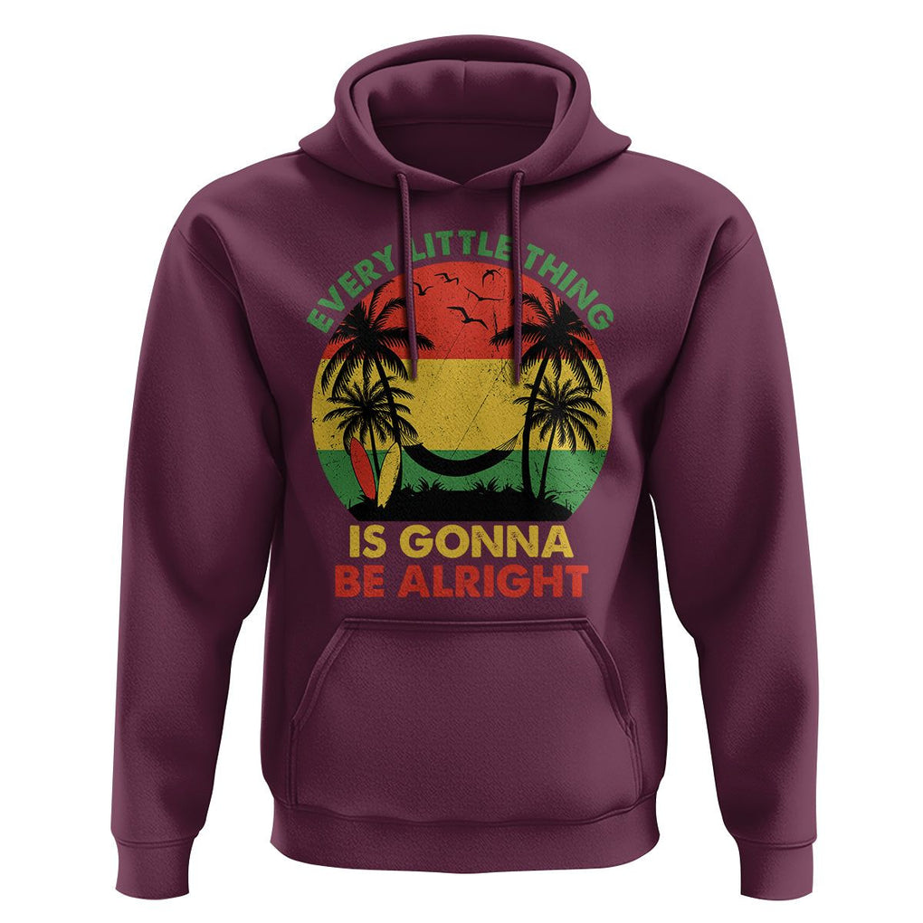 Every Little Thing Is Gonna Be Alright Retro Jamaica Reggae Hoodie TS02 Maroon Print Your Wear