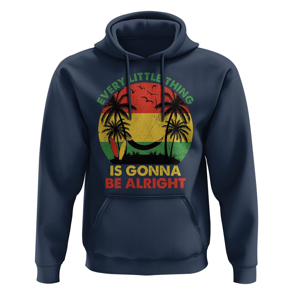 Every Little Thing Is Gonna Be Alright Retro Jamaica Reggae Hoodie TS02 Navy Print Your Wear