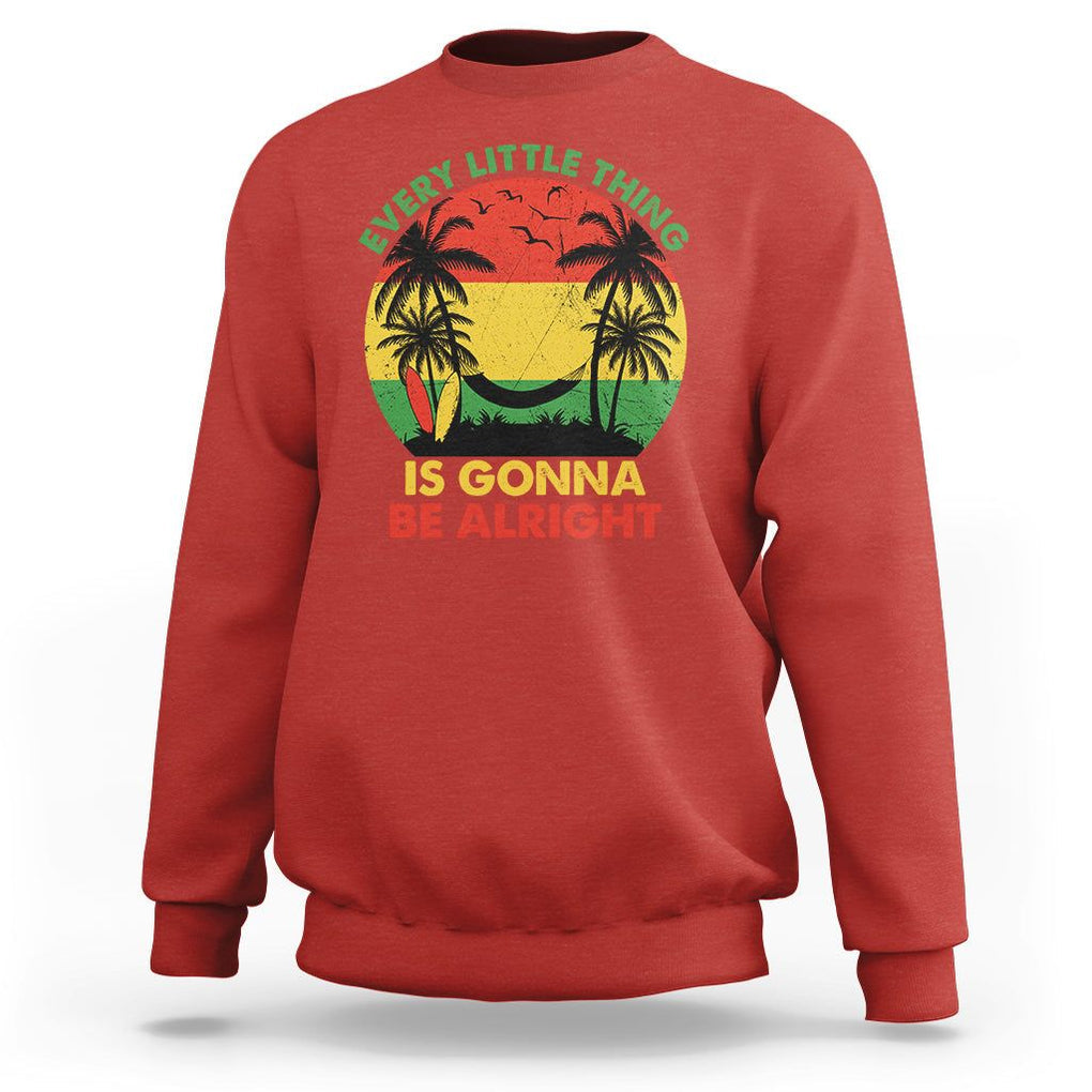 Every Little Thing Is Gonna Be Alright Retro Jamaica Reggae Sweatshirt TS02 Red Print Your Wear
