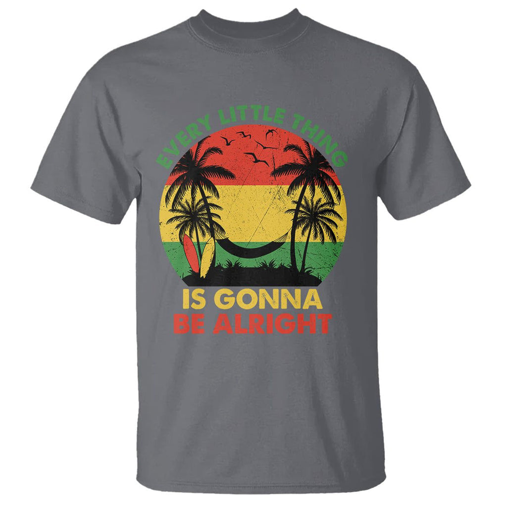 Every Little Thing Is Gonna Be Alright Retro Jamaica Reggae T Shirt TS02 Charcoal Printyourwear