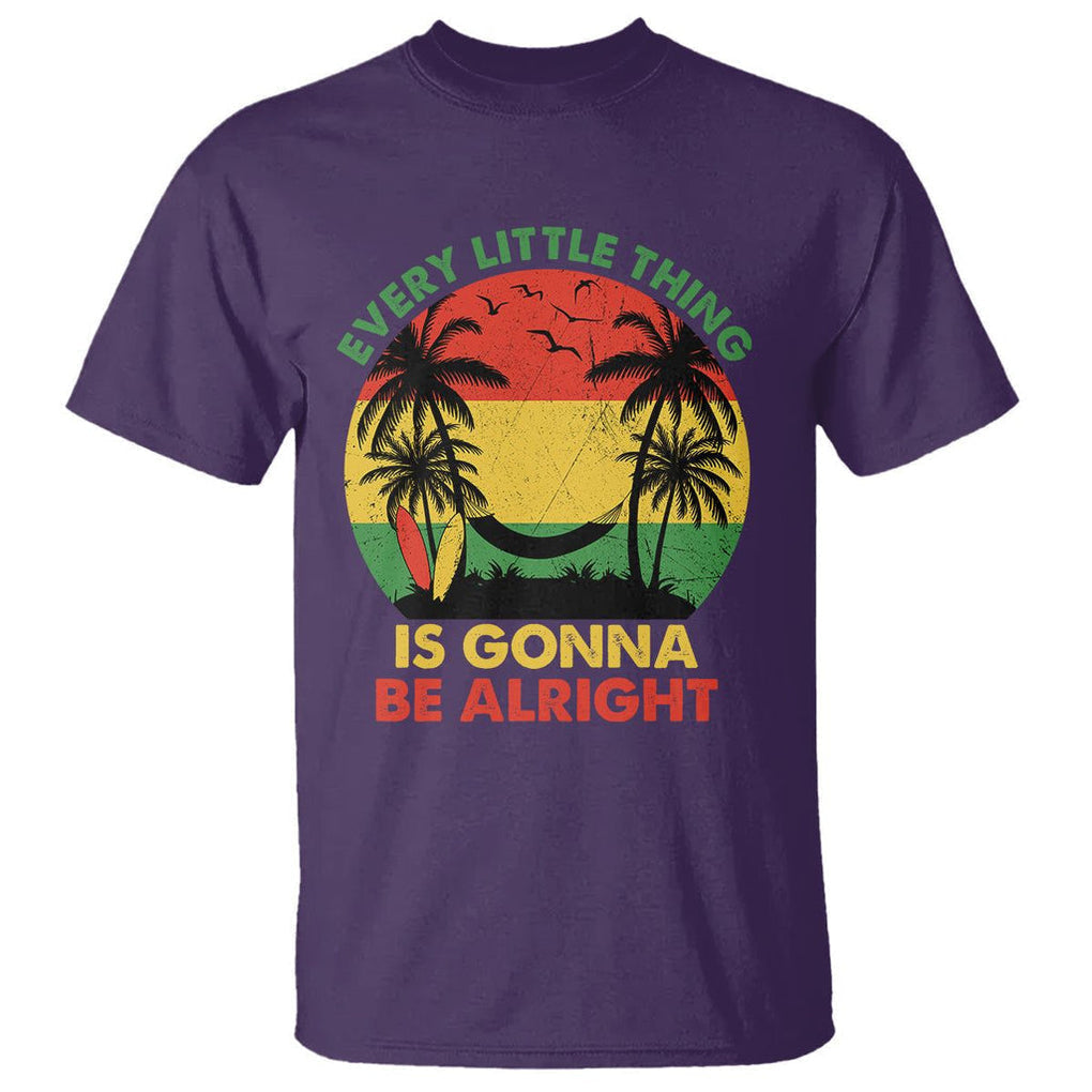 Every Little Thing Is Gonna Be Alright Retro Jamaica Reggae T Shirt TS02 Purple Printyourwear