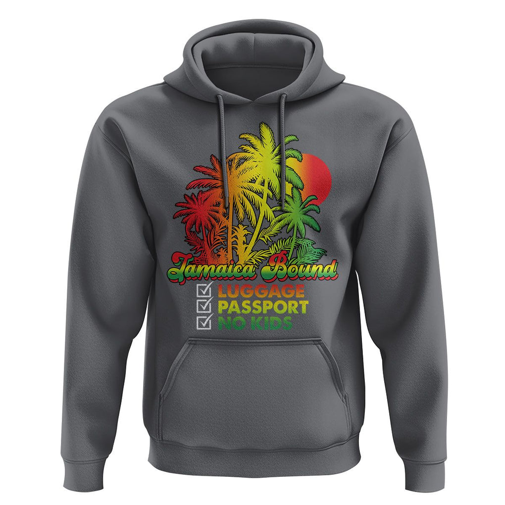Jamaica Travel Luggage Passport No Kids Jamaican Reggae Hoodie TS02 Charcoal Print Your Wear