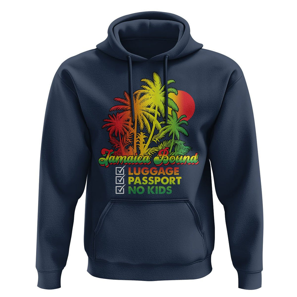 Jamaica Travel Luggage Passport No Kids Jamaican Reggae Hoodie TS02 Navy Print Your Wear