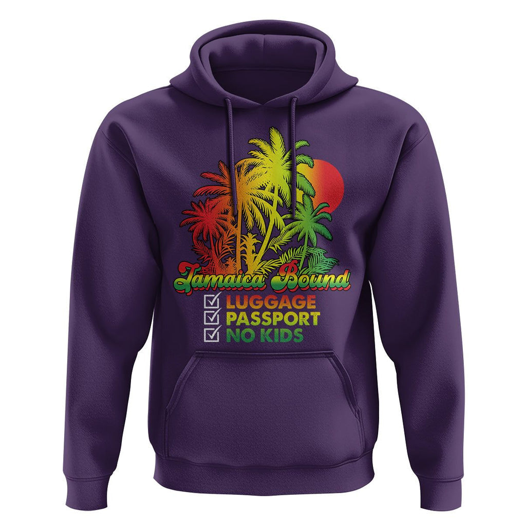 Jamaica Travel Luggage Passport No Kids Jamaican Reggae Hoodie TS02 Purple Print Your Wear