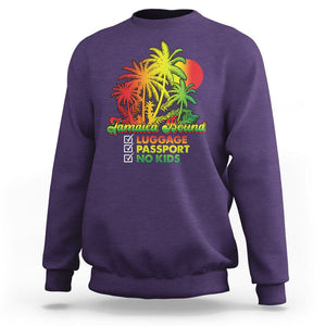 Jamaica Travel Luggage Passport No Kids Jamaican Reggae Sweatshirt TS02 Purple Print Your Wear