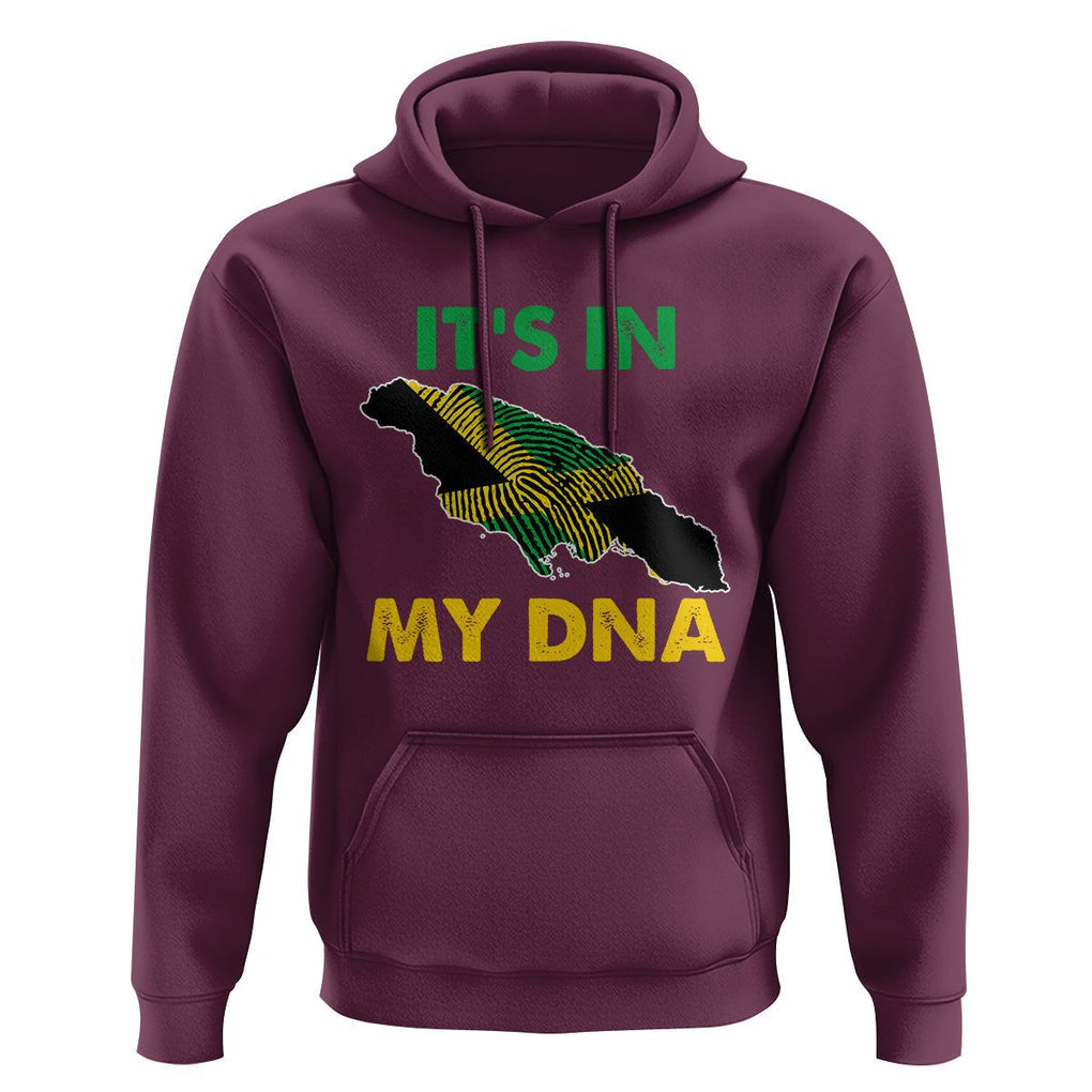 It's In My DNA Proud Jamaican Flag Map Jamaica Reggae Hoodie TS02 Maroon Print Your Wear