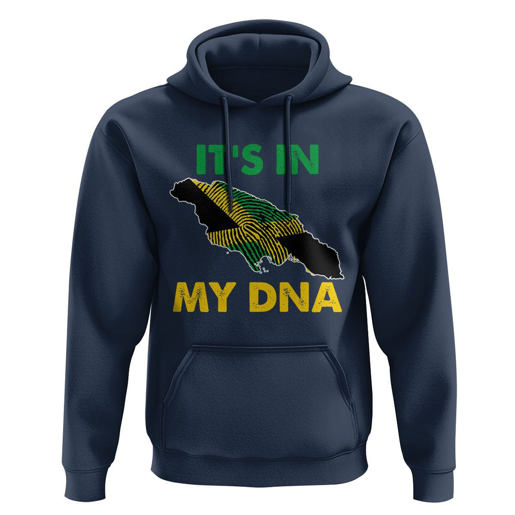 It's In My DNA Proud Jamaican Flag Map Jamaica Reggae Hoodie TS02 Navy Print Your Wear