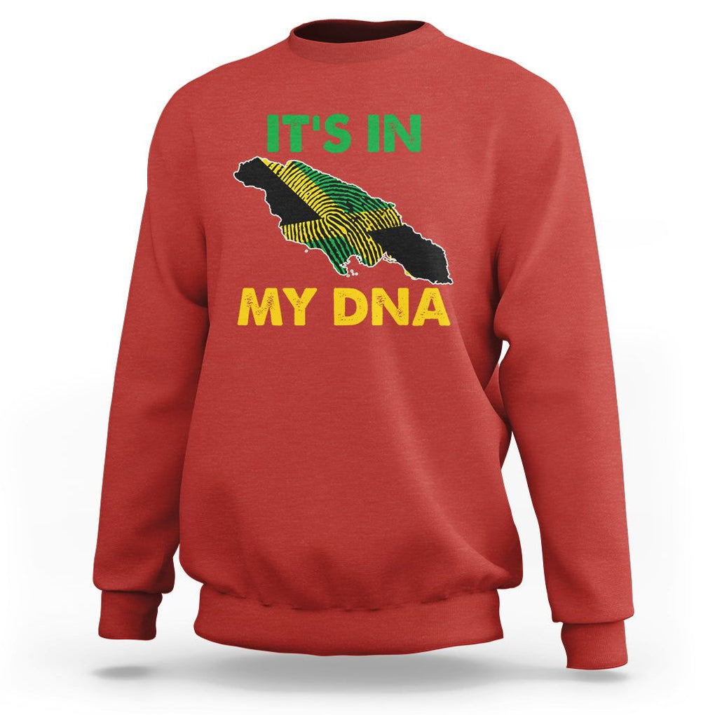 It's In My DNA Proud Jamaican Flag Map Jamaica Reggae Sweatshirt TS02 Red Print Your Wear