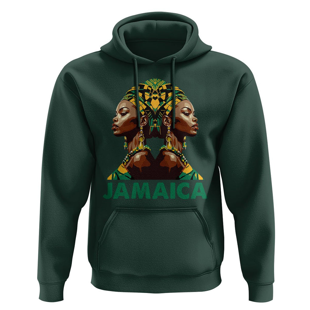 Jamaican Black Girls Melanin Queen Jamaica Flag Hair Womens Hoodie TS02 Dark Forest Green Print Your Wear