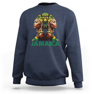 Jamaican Black Girls Melanin Queen Jamaica Flag Hair Womens Sweatshirt TS02 Navy Print Your Wear