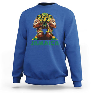 Jamaican Black Girls Melanin Queen Jamaica Flag Hair Womens Sweatshirt TS02 Royal Blue Print Your Wear