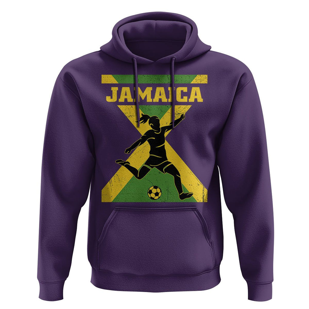 Jamaica Women Football Hoodie Jamaican Flag Girls Soccer Futbol Fan Lover TS02 Purple Print Your Wear