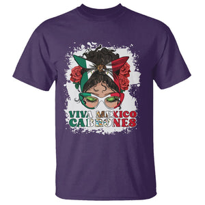 Mexican Independence Day T Shirt Viva Mexico Cabrone Messy Bun Latino Hispanic Mexican Flag TS02 Purple Printyourwear
