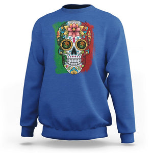 Sugar Skull Mexican Flag Sweatshirt Viva Mexico Hispanic Heritage Month TS02 Royal Blue Printyourwear