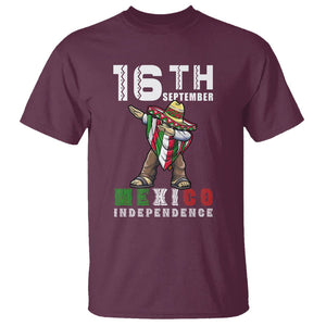 Mexican Independence Day T Shirt Dabbing Celebrate 16th September Viva Mexico Latino Hispanic Heritage TS02 Maroon Printyourwear