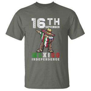 Mexican Independence Day T Shirt Dabbing Celebrate 16th September Viva Mexico Latino Hispanic Heritage TS02 Military Green Printyourwear