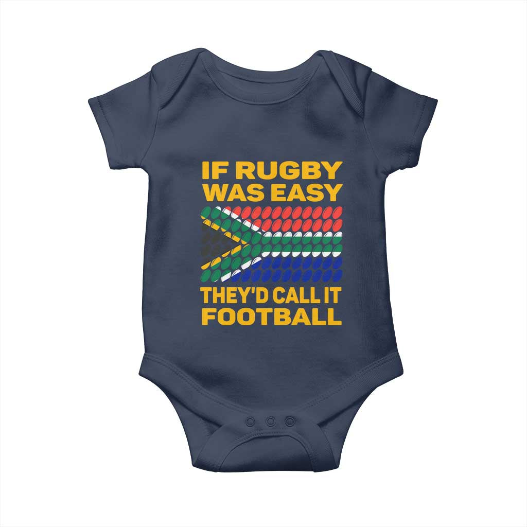 Funny South Africa Rugby Baby Onesie If Rugby Was Easy They'd Call It Football TS02 Navy Print Your Wear