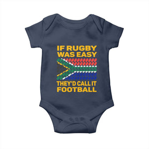 Funny South Africa Rugby Baby Onesie If Rugby Was Easy They'd Call It Football TS02 Navy Print Your Wear