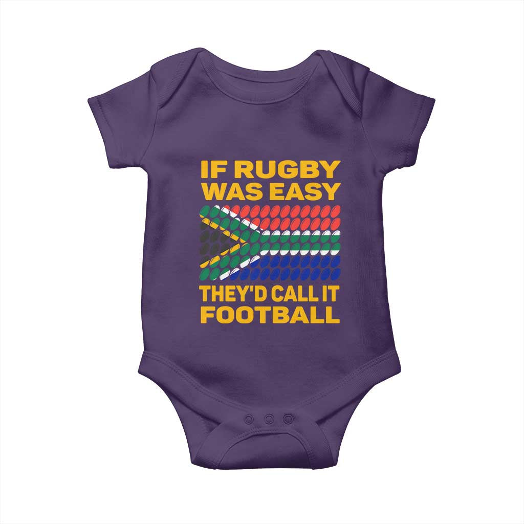 Funny South Africa Rugby Baby Onesie If Rugby Was Easy They'd Call It Football TS02 Purple Print Your Wear