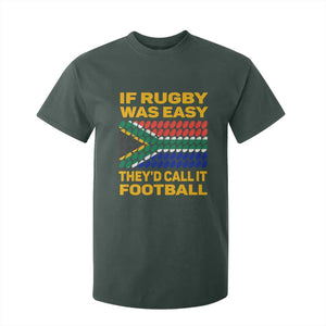 Funny South Africa Rugby T Shirt For Kid If Rugby Was Easy They'd Call It Football TS02 Dark Forest Green Print Your Wear