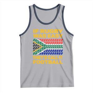 Funny South Africa Rugby Tank Top If Rugby Was Easy They'd Call It Football TS02 Athletic Heather Navy Print Your Wear