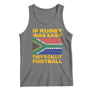 Funny South Africa Rugby Tank Top If Rugby Was Easy They'd Call It Football TS02 Black Heather Print Your Wear