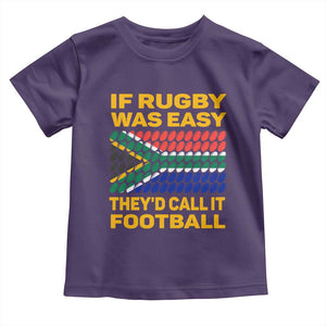 Funny South Africa Rugby Toddler T Shirt If Rugby Was Easy They'd Call It Football TS02 Purple Print Your Wear