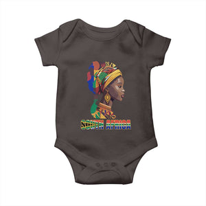 South Africa Pride Baby Onesie Black African Woman TS02 Dark Chocolate Print Your Wear