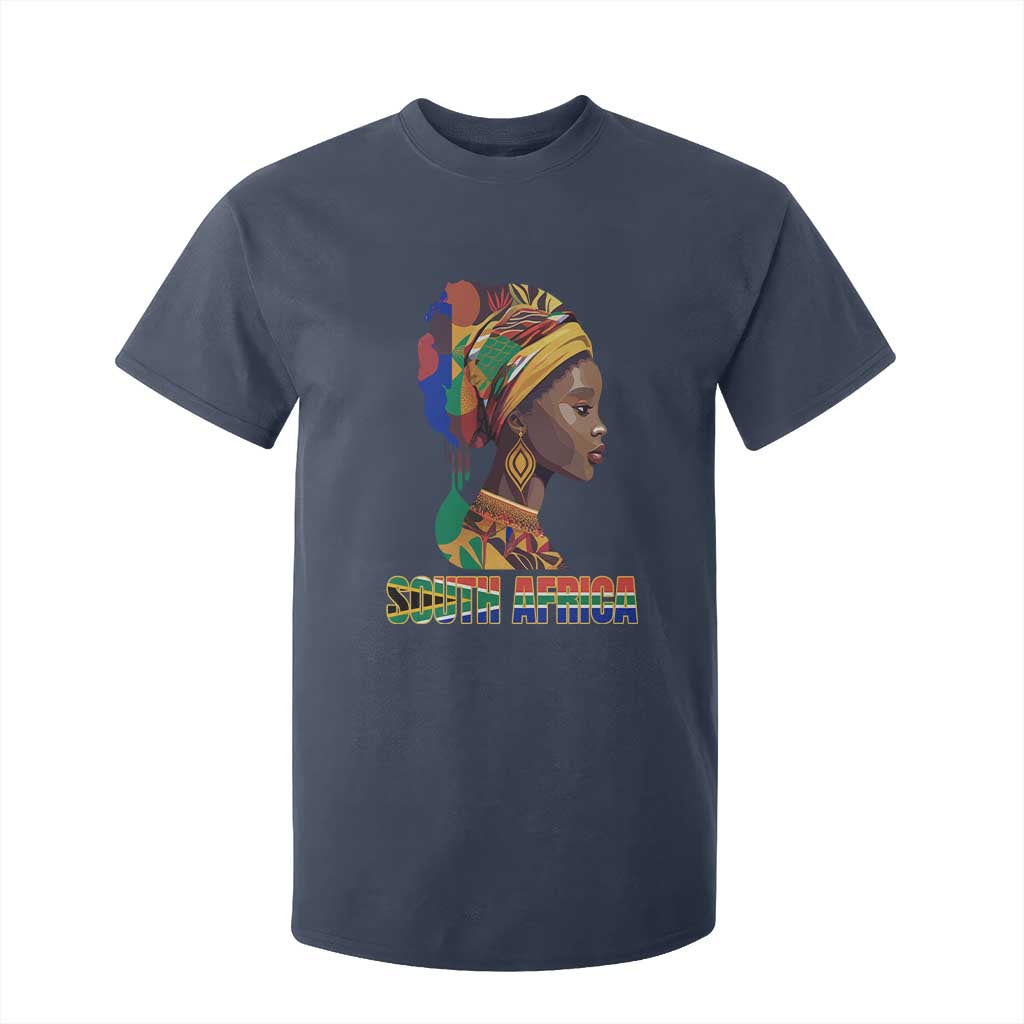 South Africa Pride T Shirt For Kid Black African Woman TS02 Navy Print Your Wear
