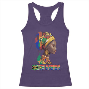 South Africa Pride Racerback Tank Top Black African Woman TS02 Purple Print Your Wear