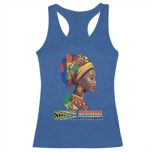 South Africa Pride Racerback Tank Top Black African Woman TS02 Royal Blue Print Your Wear