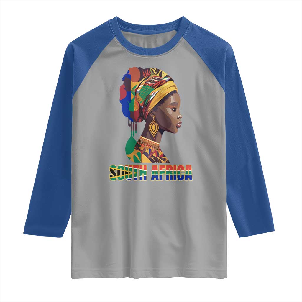 South Africa Pride Raglan Shirt Black African Woman TS02 Sport Gray Royal Print Your Wear