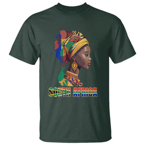 South African Women T Shirt South Africa Pride Black Africans Coloureds TS02 Dark Forest Green Printyourwear