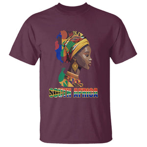 South African Women T Shirt South Africa Pride Black Africans Coloureds TS02 Maroon Printyourwear