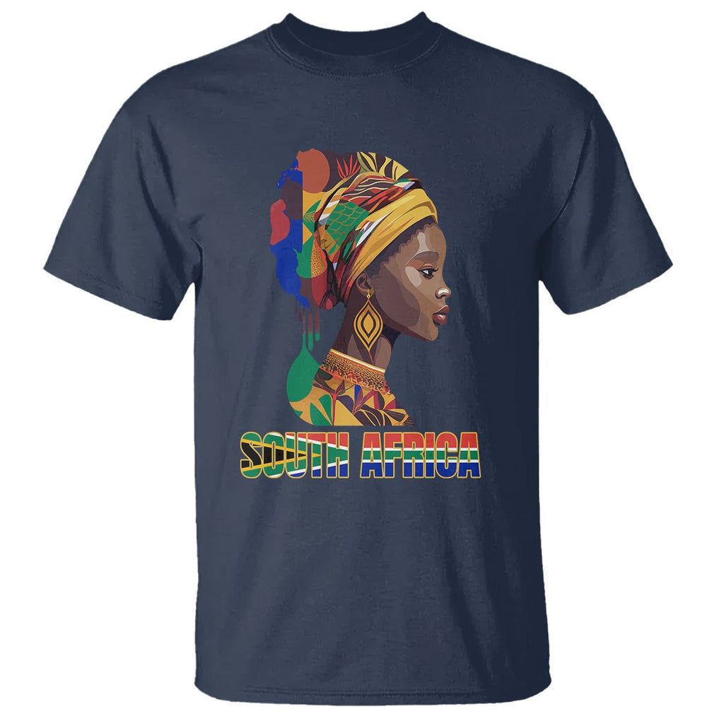 South African Women T Shirt South Africa Pride Black Africans Coloureds TS02 Navy Printyourwear