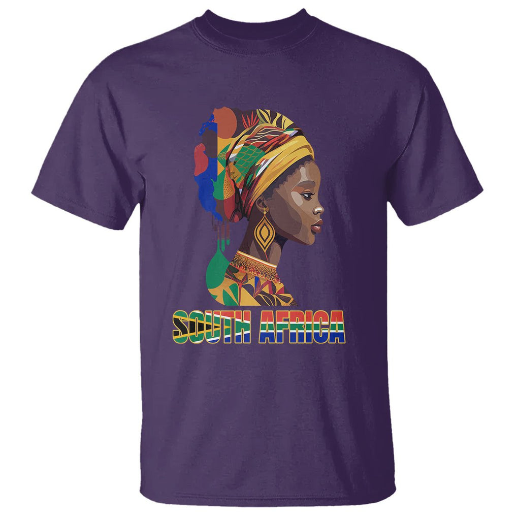 South African Women T Shirt South Africa Pride Black Africans Coloureds TS02 Purple Printyourwear