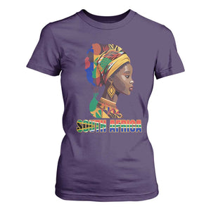 South Africa Pride T Shirt For Women Black African Woman TS02 Purple Print Your Wear