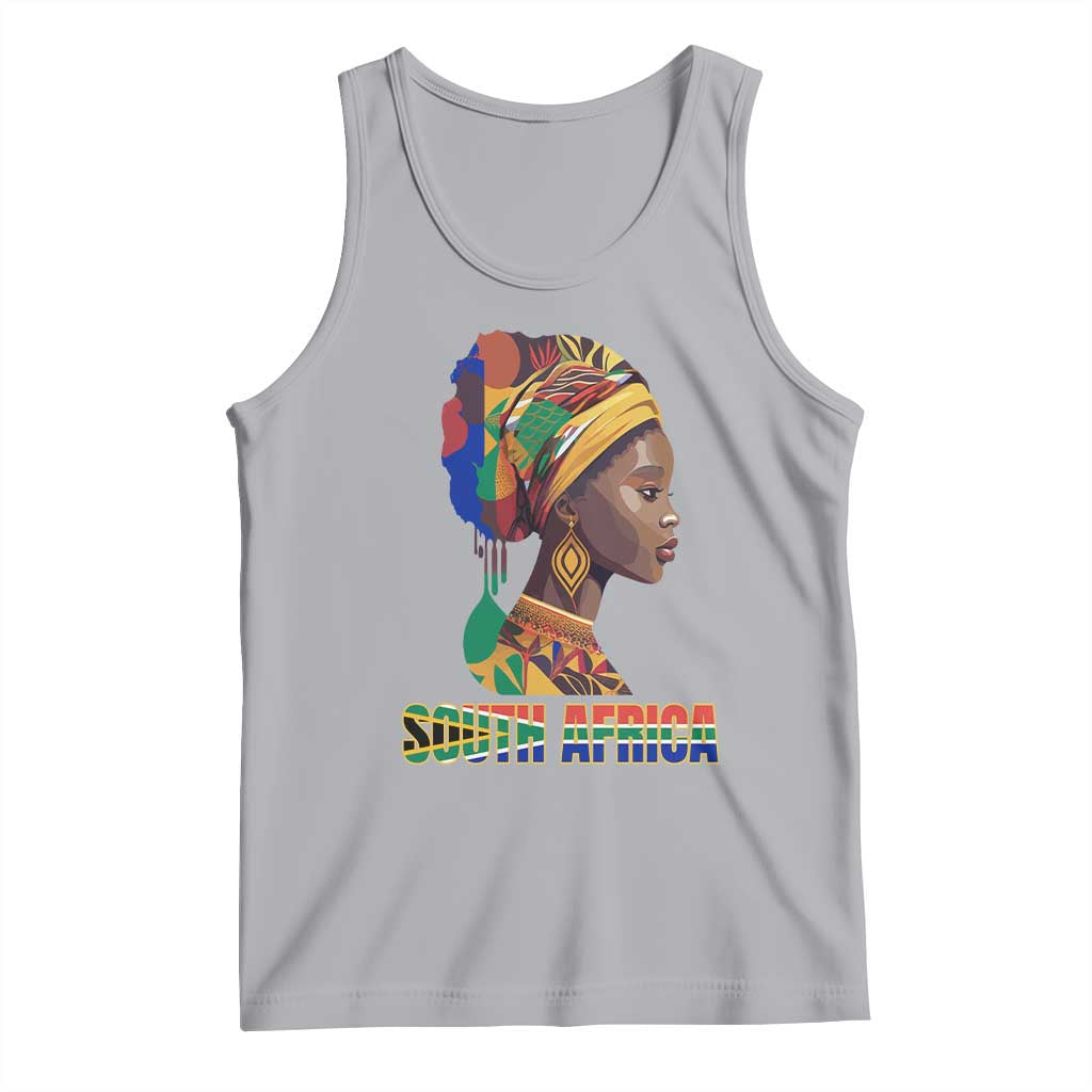 South Africa Pride Tank Top Black African Woman TS02 Athletic Heather Print Your Wear
