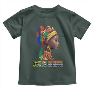 South Africa Pride Toddler T Shirt Black African Woman TS02 Dark Forest Green Print Your Wear